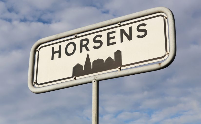 Et byskilt i Horsens