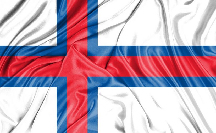 Det færøske flag som blafrer i vinden